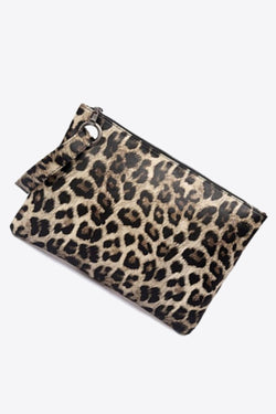 Cartera de piel sintética con diseño de leopardo