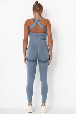 Crisscross Wide Strap Active Jumpsuit