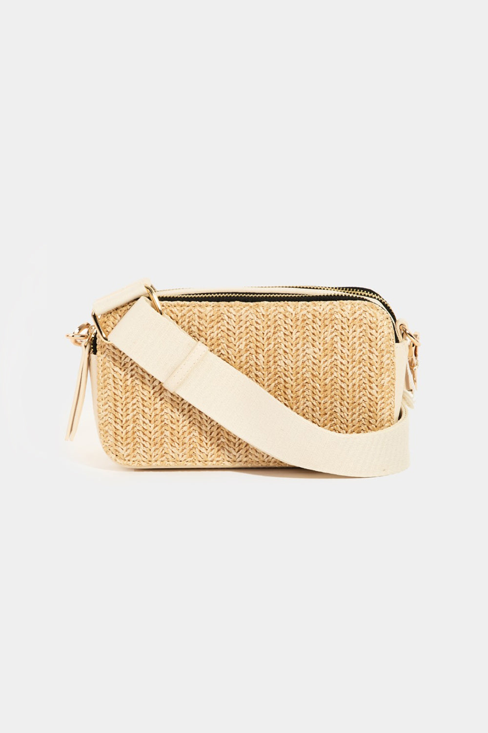 Bolso bandolera Fame Straw en contraste