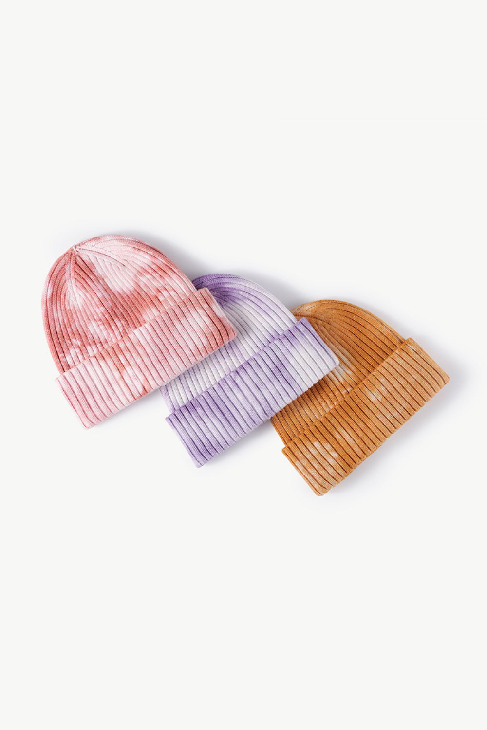 Gorro de canalé con puños y efecto tie-dye