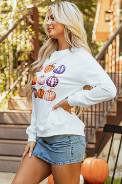 Pumpkin Graphic Long Sleeve Sweatshirt