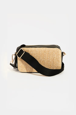 Bolso bandolera Fame Straw en contraste