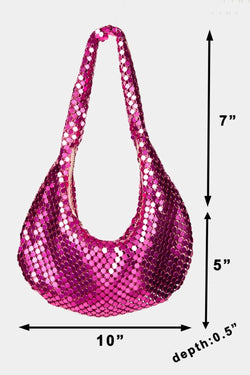 Bolso de mano con disco de lentejuelas Fame