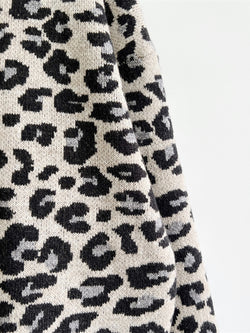 Leopard Round Neck Long Sleeve Sweater