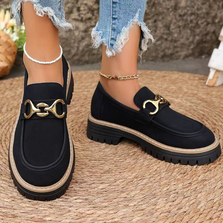 Round Toe Platform Loafers