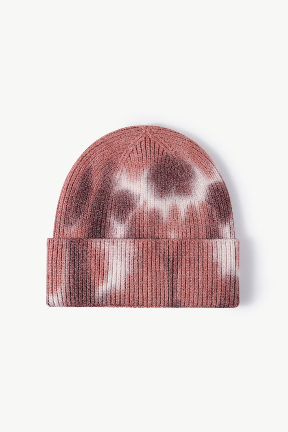 Gorro de punto con puños y efecto tie-dye