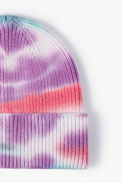 Gorro de punto con puños y efecto tie-dye