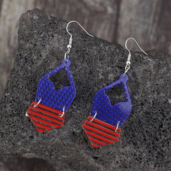 US Flag Pattern Acrylic Earrings