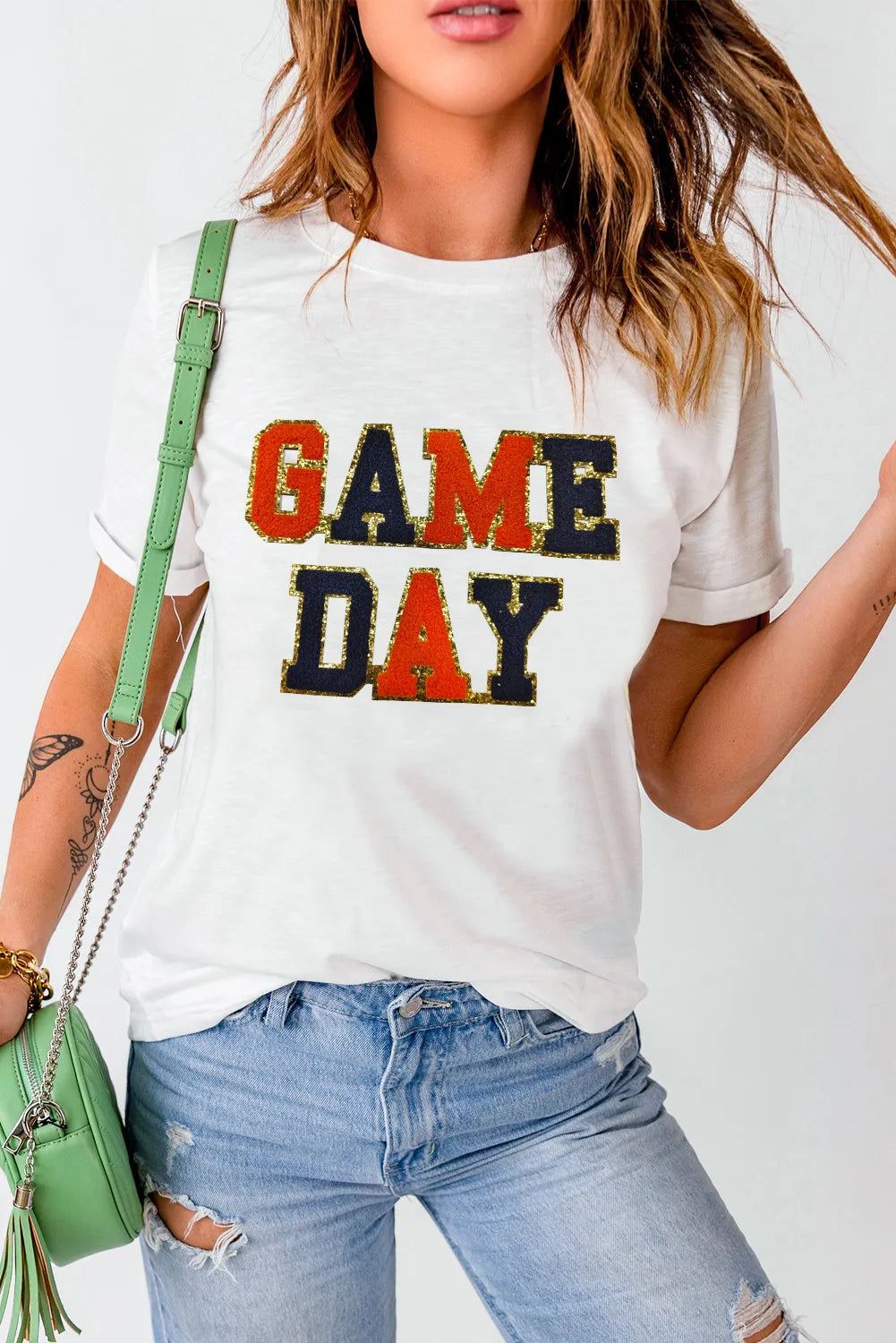 GAME DAY Round Neck Short Sleeve T-Shirt