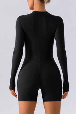 Half Zip Long Sleeve Active Romper