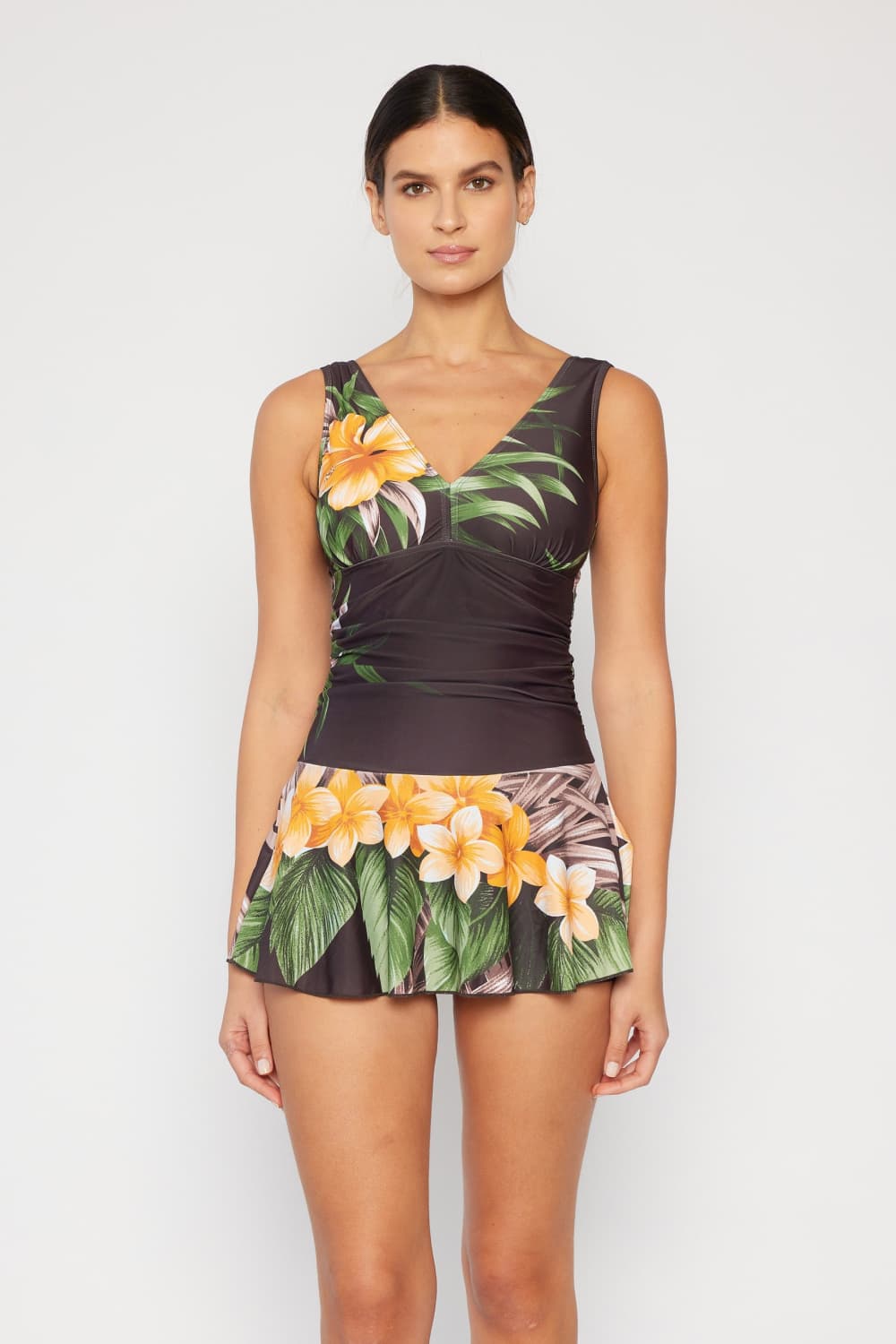 Vestido de baño Marina West Swim de tamaño completo Clear Waters en color marrón Aloha