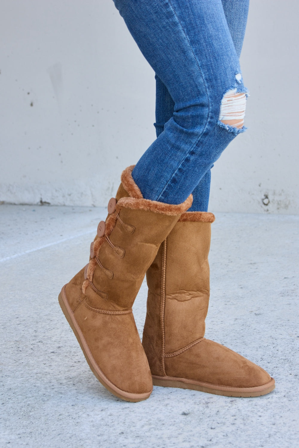 Botas planas con forro de piel cálida Forever Link