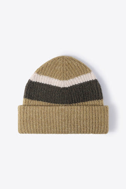 Tricolor Cuffed Knit Beanie