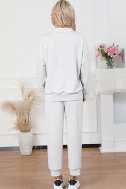 Half Zip Sweatshirt and Drawstring Sweatpants Set