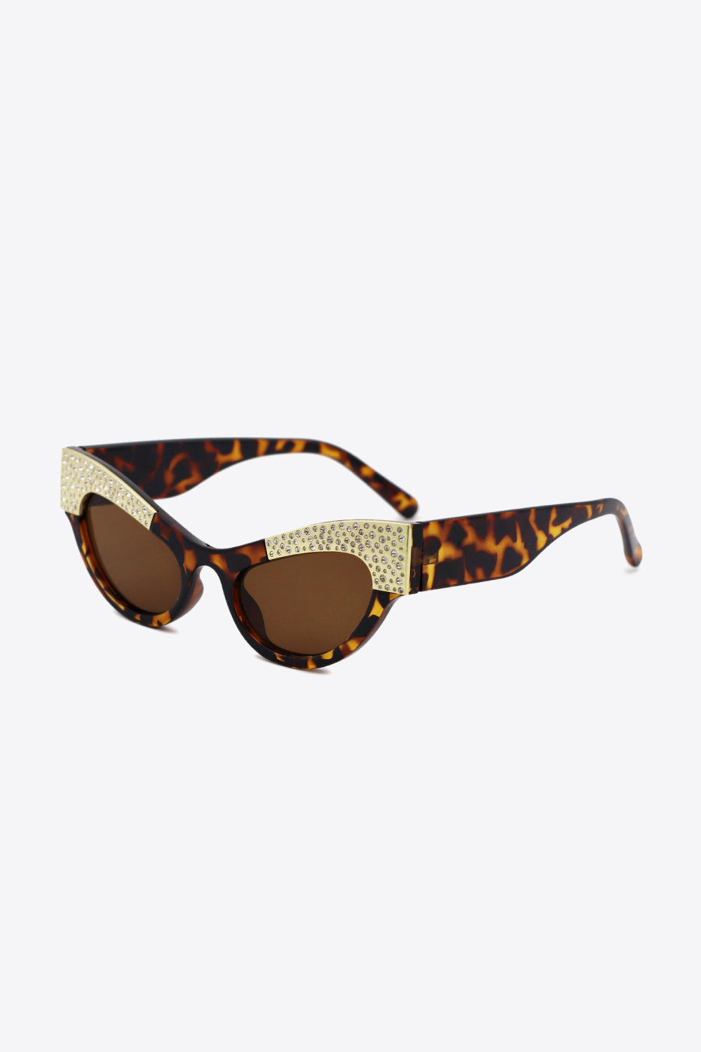 Gafas de sol de ojo de gato con ribete de diamantes de imitación y protección UV400