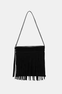 Suede Fringe Adjustable Strap Shoulder Bag