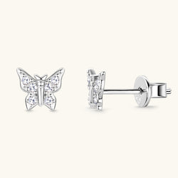 Moissanite 925 Sterling Silver Butterfly Stud Earrings