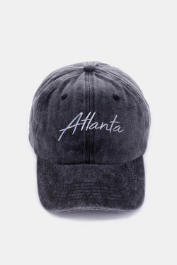 Gorra de béisbol lavada con bordado ATLANTA de Zenana