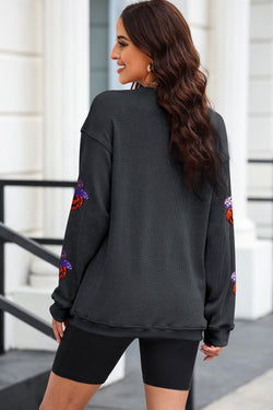 Sequin Pumpkin Long Sleeve Sweatshirt