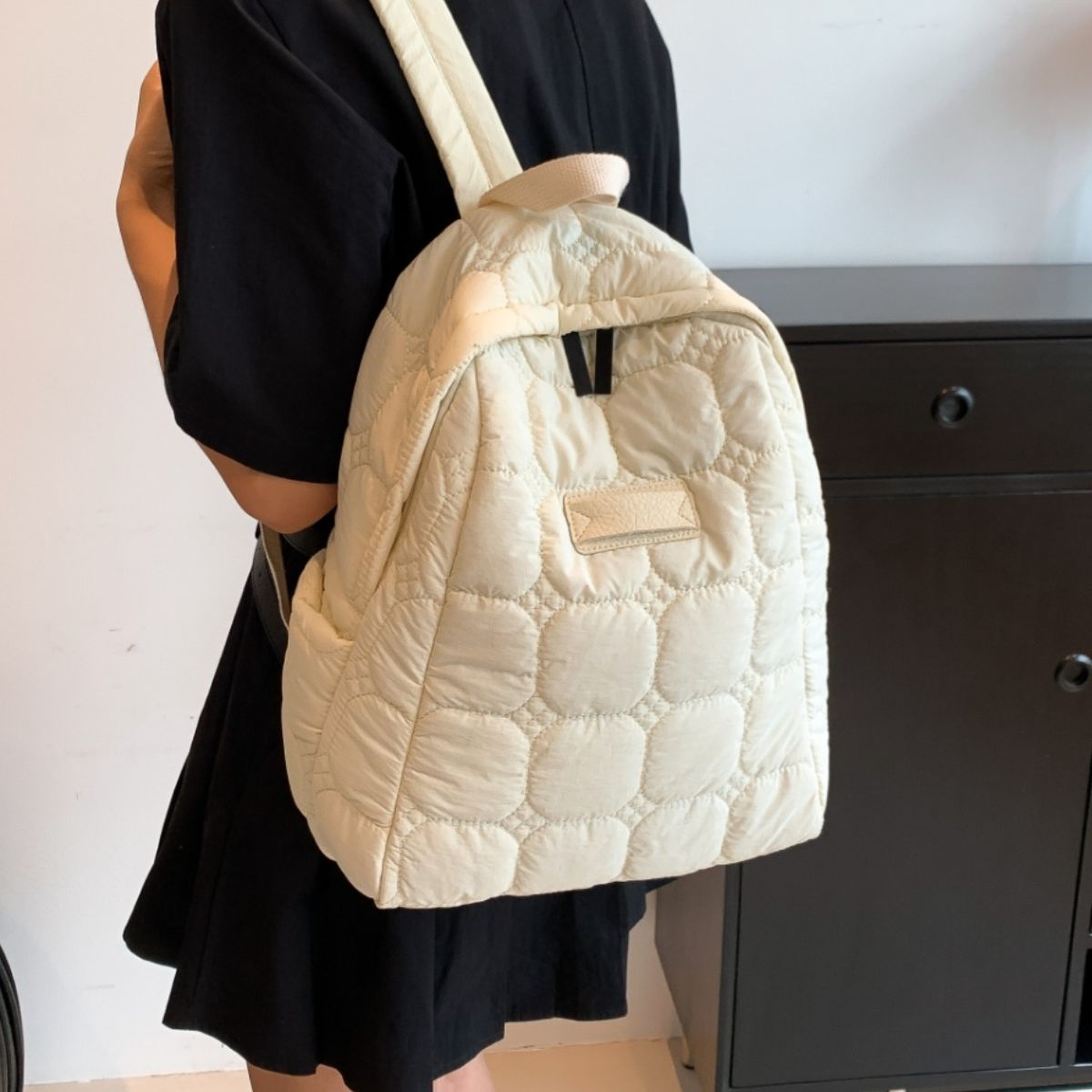 Quilted Polyester Backpack Bag