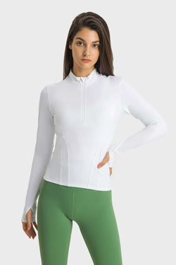 Millennia Half Zip Thumbhole Sleeve Sports Top