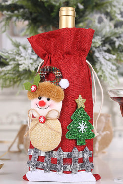 4-Pack Drawstring Christmas Wine Bottle Covers