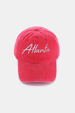 Gorra de béisbol lavada con bordado ATLANTA de Zenana