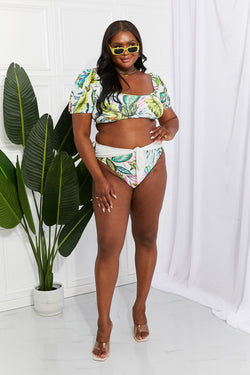 Bikini con mangas abullonadas Vacay Ready de Marina West Swim en estampado floral