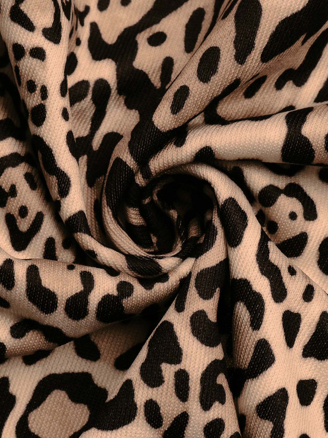 Perfee Leopard Open Front Long Sleeve Jacket