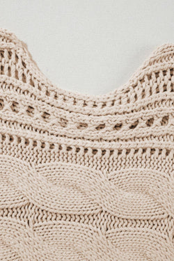 Openwork Cable Knit Long Sleeve Sweater