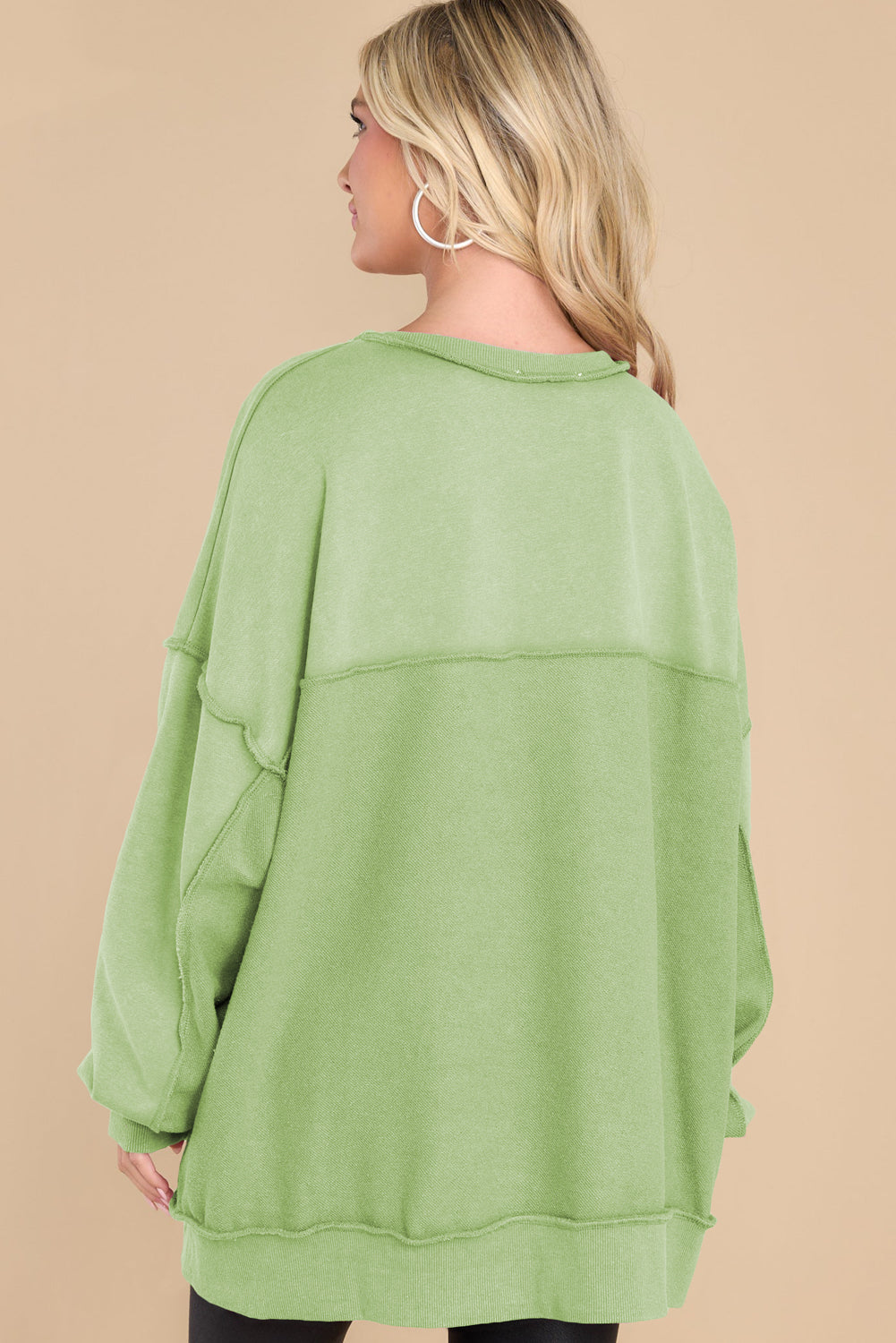 Exposed Seam Long Sleeve Sweatshirt