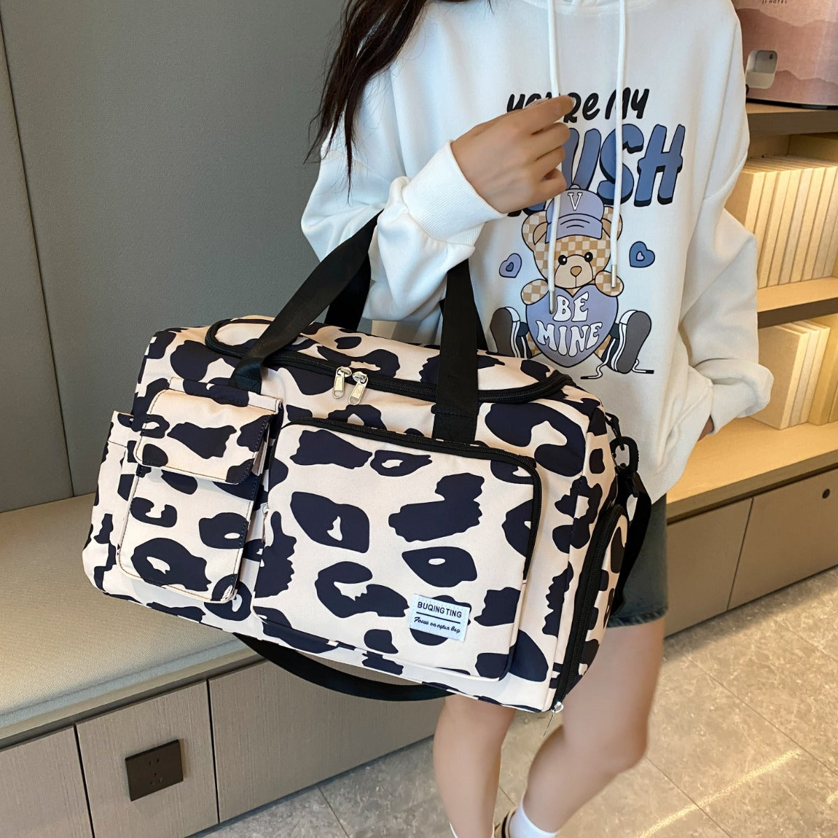 Bolsa de viaje con estampado animal de tela Oxford