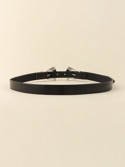 Double Buckle PU Leather Belt