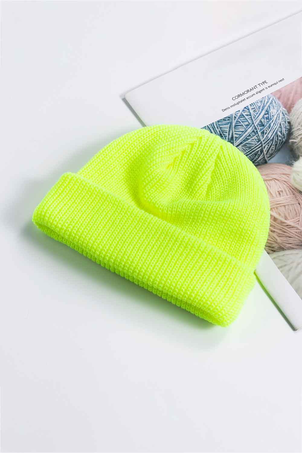 Gorro de punto acanalado con puños cómodos