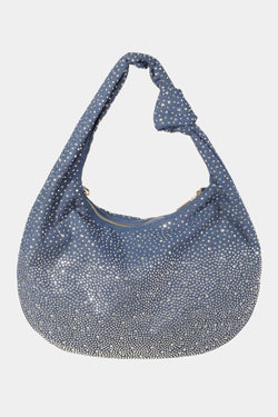 Bolso de mano con tachuelas de diamantes de imitación Fame