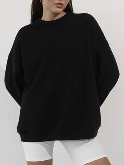 Round Neck Dropped Shoulder Long Sleeve Sweatshirt