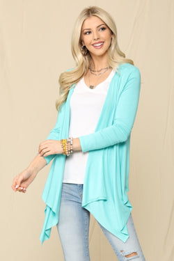 Celeste Full Size Open Front Knit Cardigan