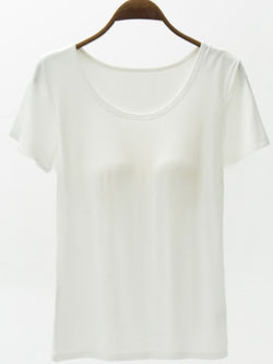 Round Neck Modal T-Shirt with Bra