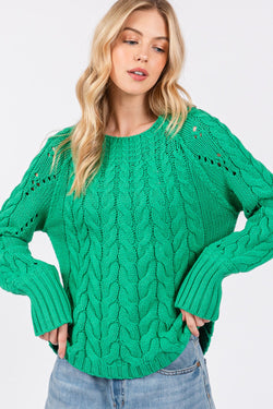 SAGE + FIG Cable-Knit Long Sleeve Sweater