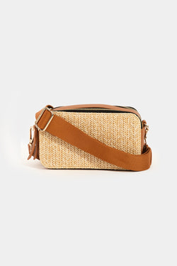 Bolso bandolera Fame Straw en contraste