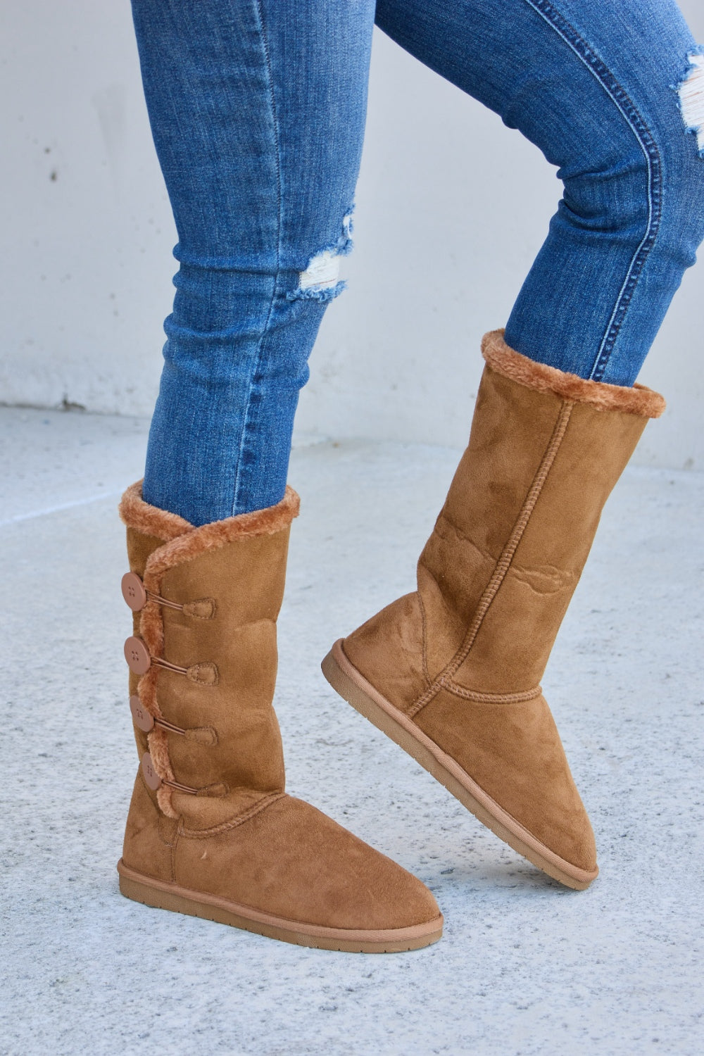 Botas planas con forro de piel cálida Forever Link