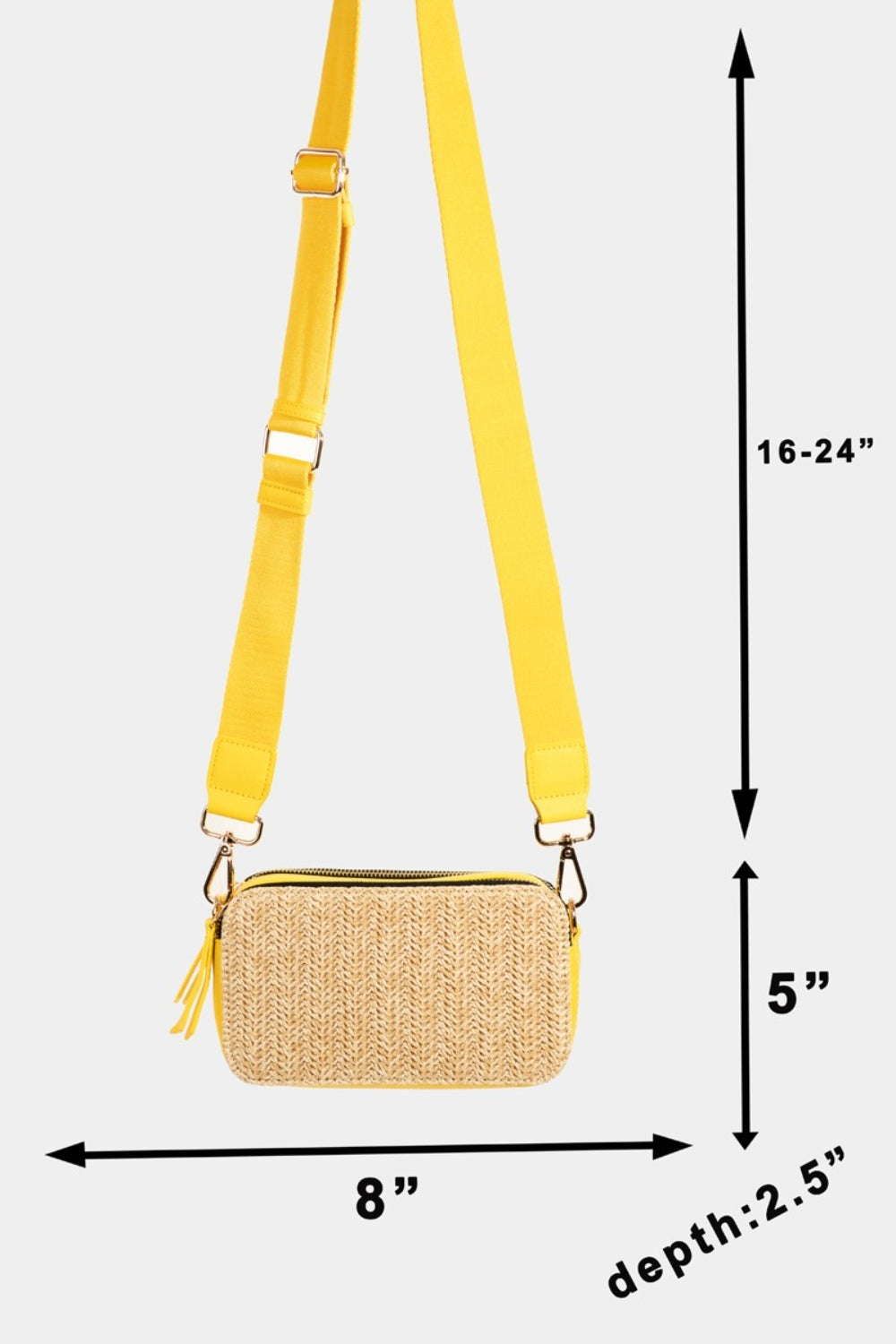 Bolso bandolera Fame Straw en contraste