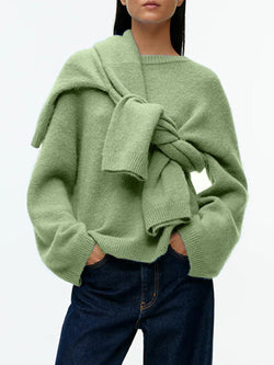 Round Neck Drop Shoulder Sweater