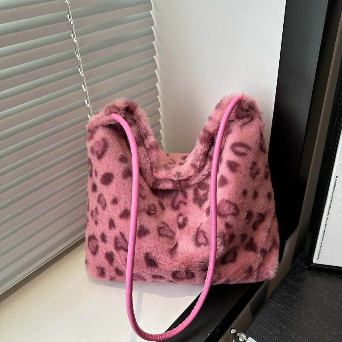 Leopard Furry Shoulder Bag