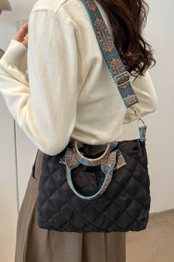 Bubble Textured Printed Strap Handbag