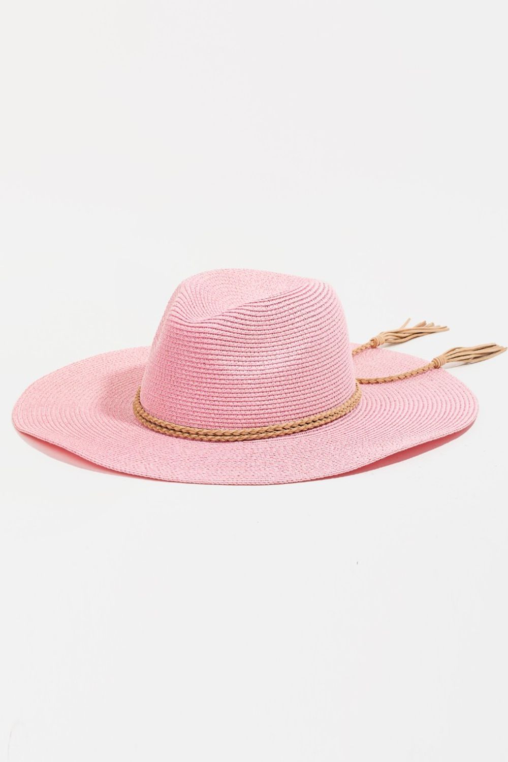 Sombrero Fedora con correa de cuerda trenzada de paja Fame