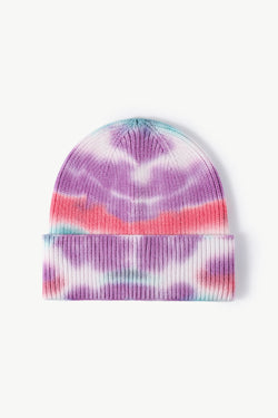 Gorro de punto con puños y efecto tie-dye