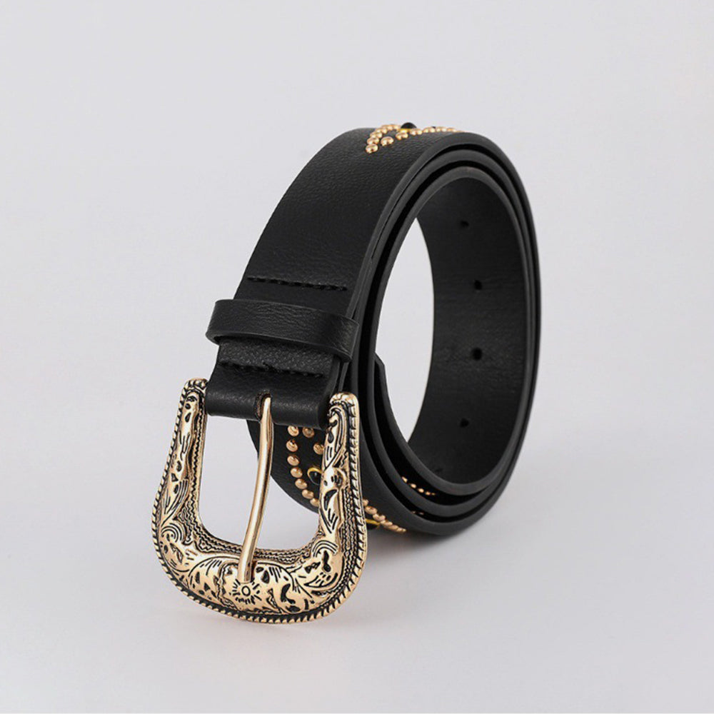 PU Leather Rhinestone Belt