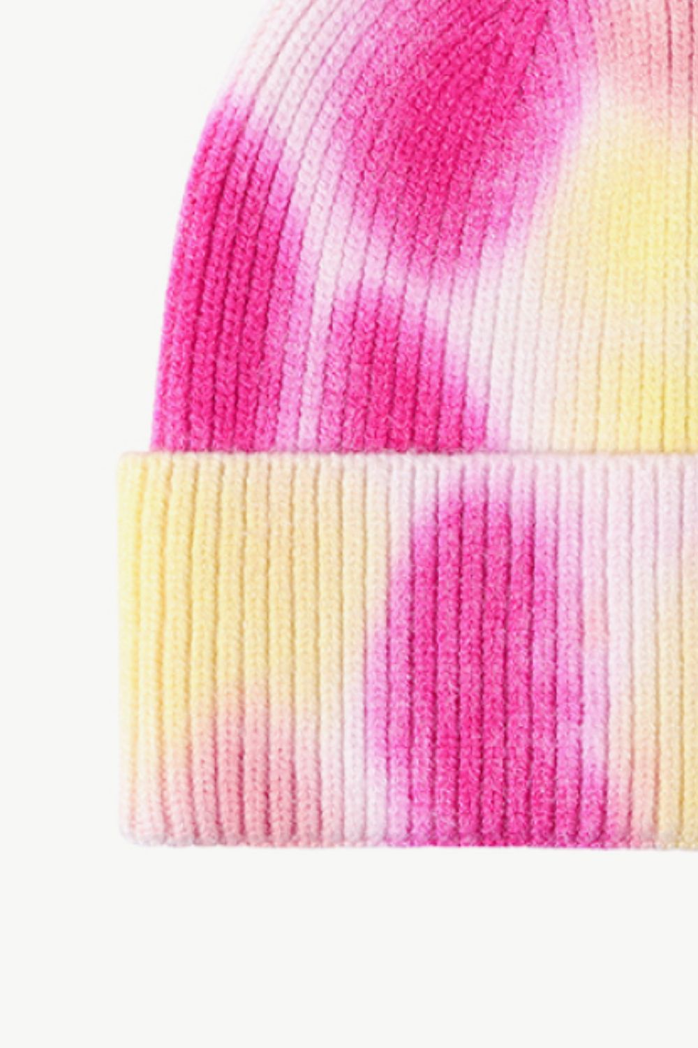 Gorro de punto con puños y efecto tie-dye