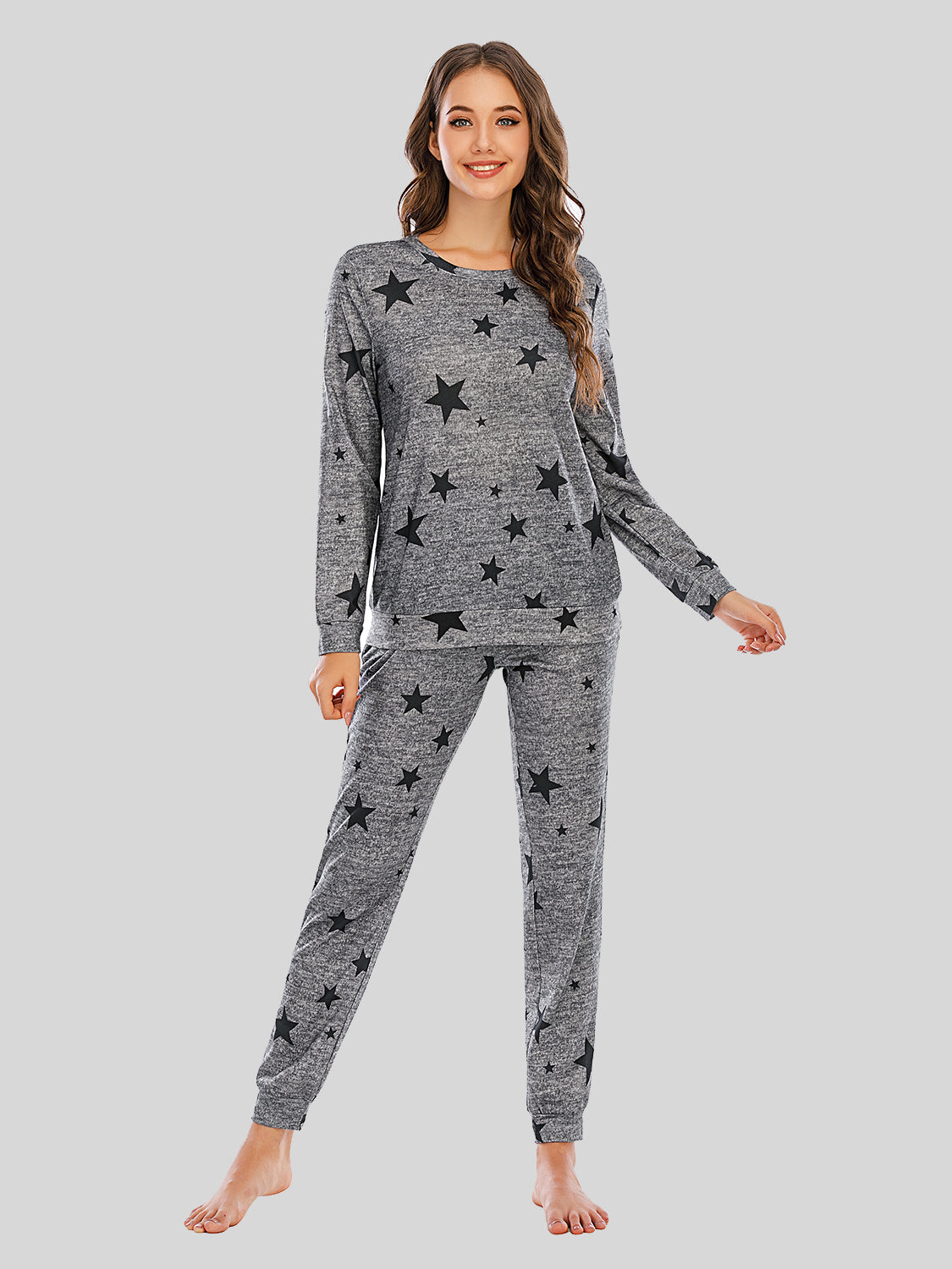 Conjunto de estar por casa con top y pantalón de estrellas